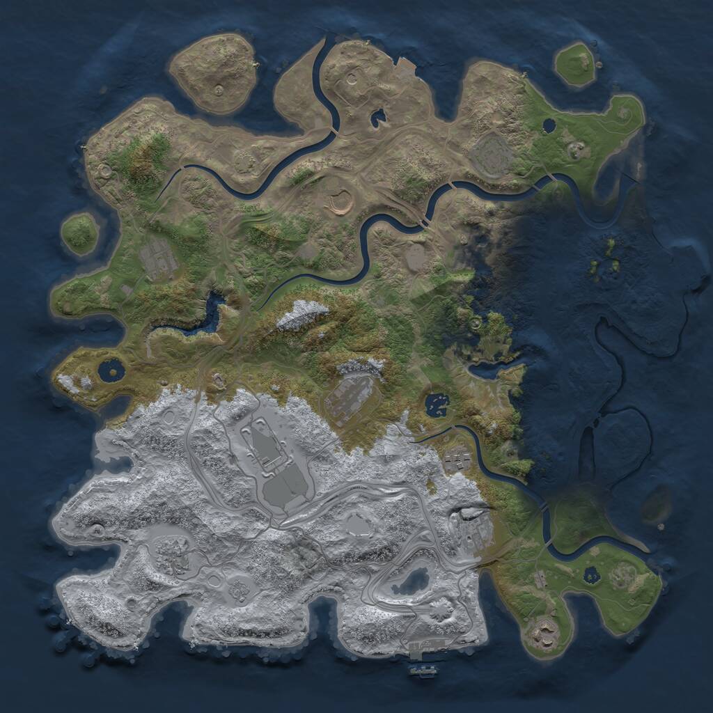 Rust Map: Procedural Map, Size: 4250, Seed: 659491212, 17 Monuments