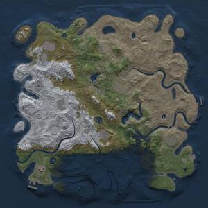 Thumbnail Rust Map: Procedural Map, Size: 4500, Seed: 216190435, 17 Monuments