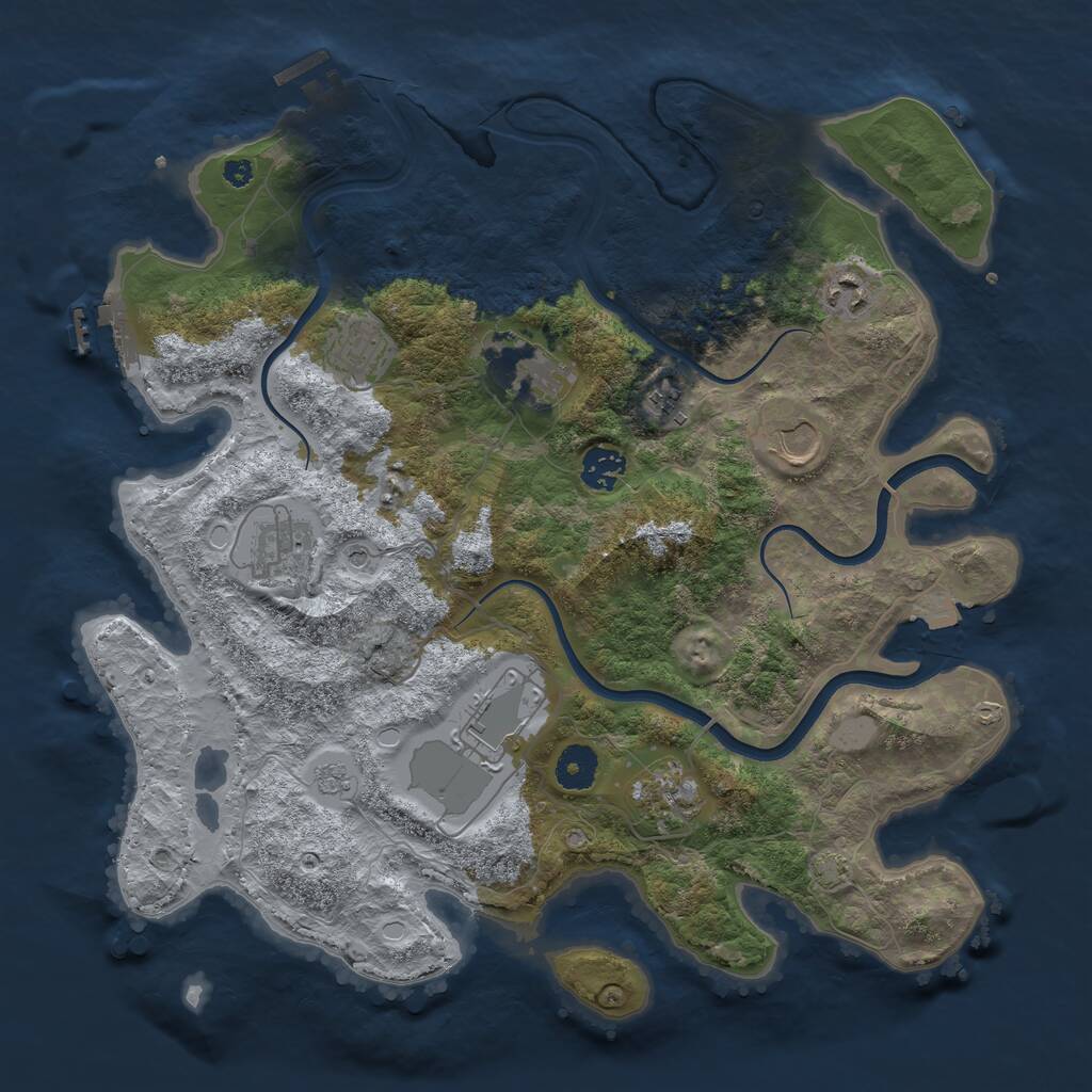 Rust Map: Procedural Map, Size: 3750, Seed: 656579, 15 Monuments
