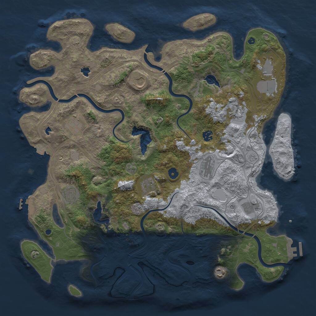 Rust Map: Procedural Map, Size: 4500, Seed: 1750953333, 17 Monuments