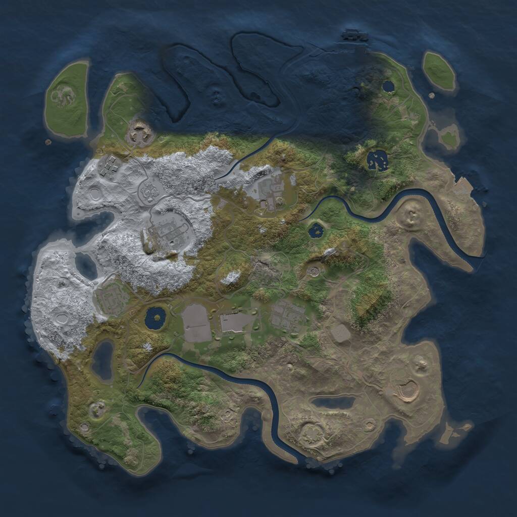 Rust Map: Procedural Map, Size: 3500, Seed: 2015497946, 14 Monuments