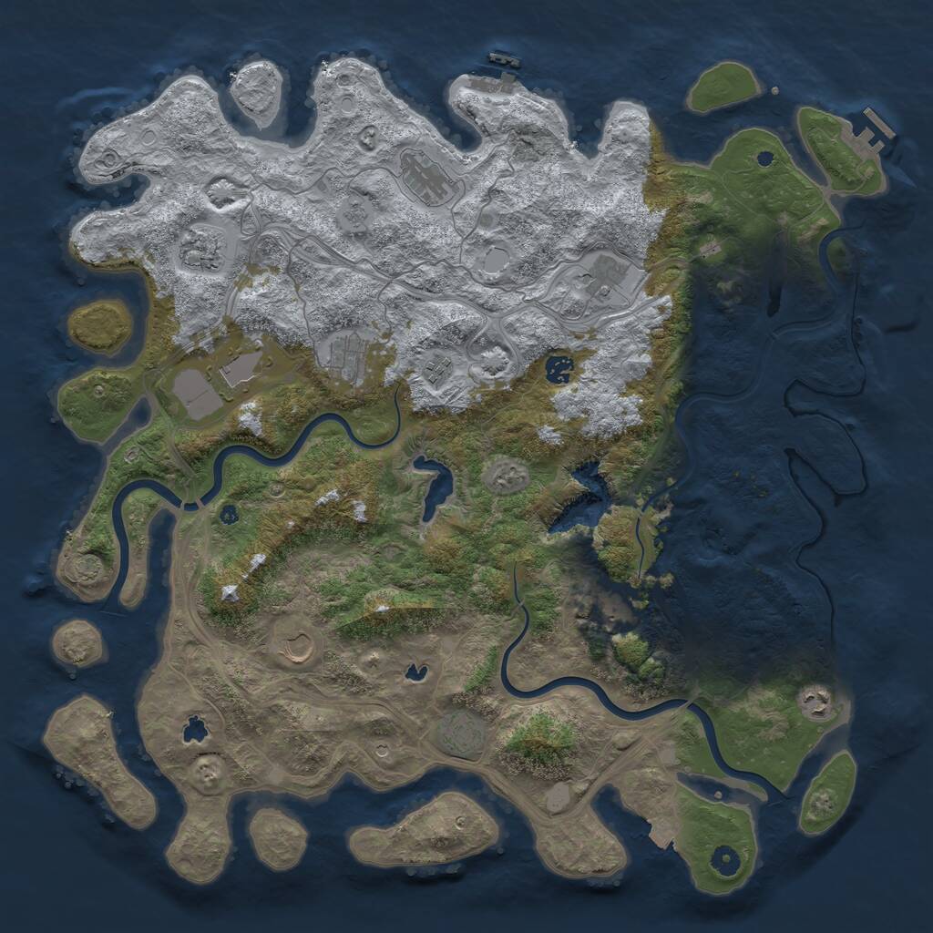 Rust Map: Procedural Map, Size: 4800, Seed: 1063775756, 17 Monuments