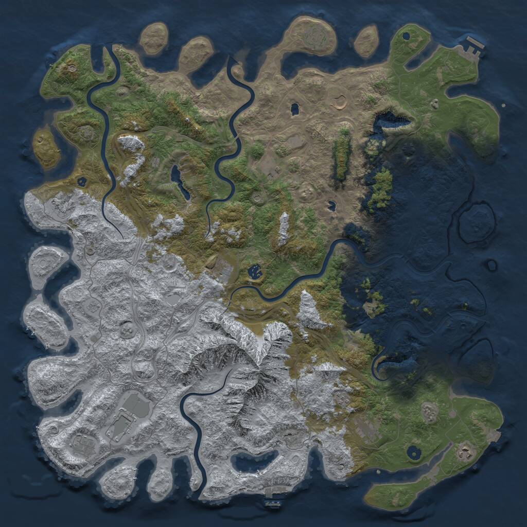 Rust Map: Procedural Map, Size: 5500, Seed: 1143969463, 17 Monuments