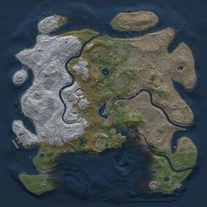 Thumbnail Rust Map: Procedural Map, Size: 4256, Seed: 1441133105, 19 Monuments