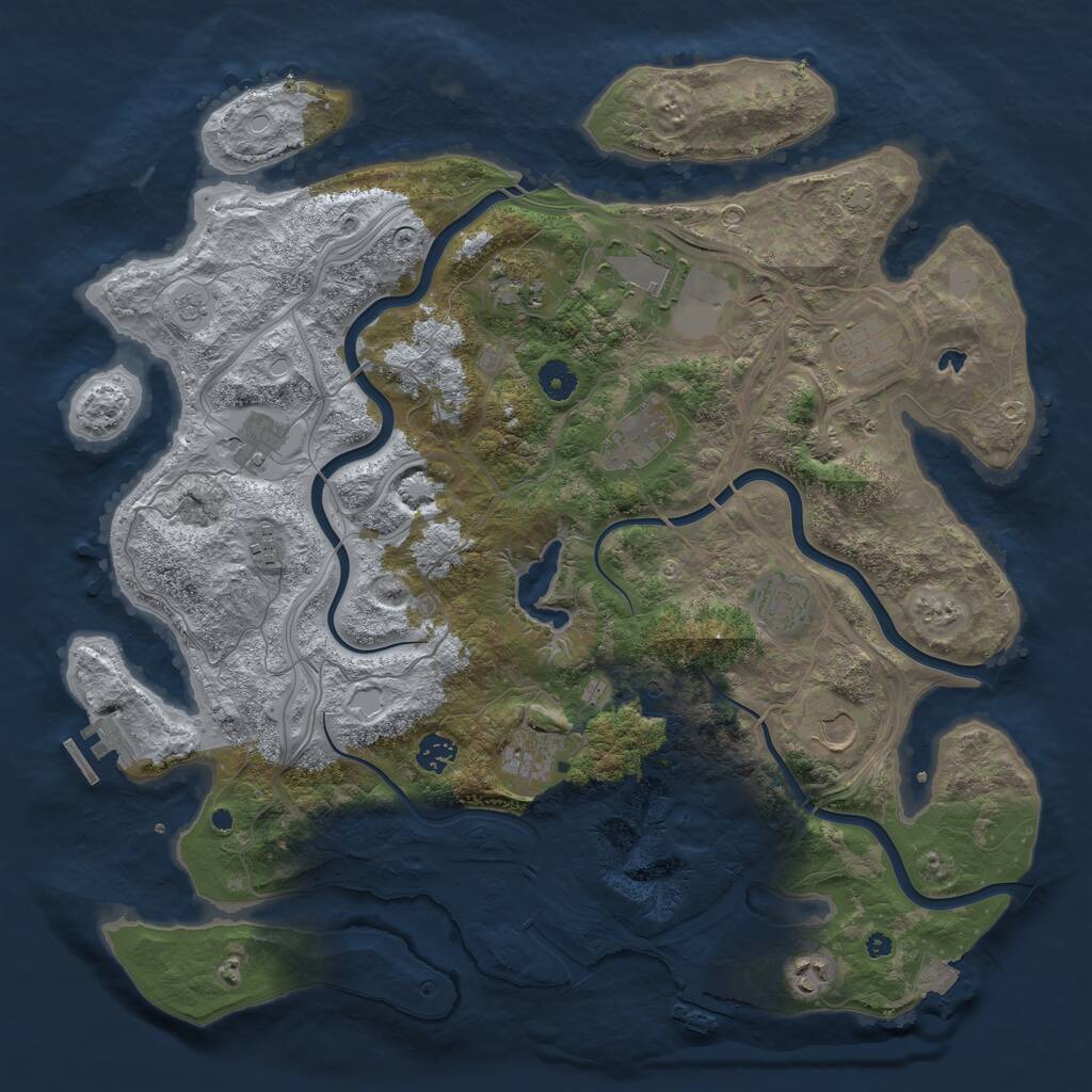 Rust Map: Procedural Map, Size: 4256, Seed: 1441133105, 17 Monuments