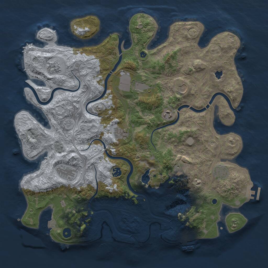 Rust Map: Procedural Map, Size: 4250, Seed: 782535225, 16 Monuments
