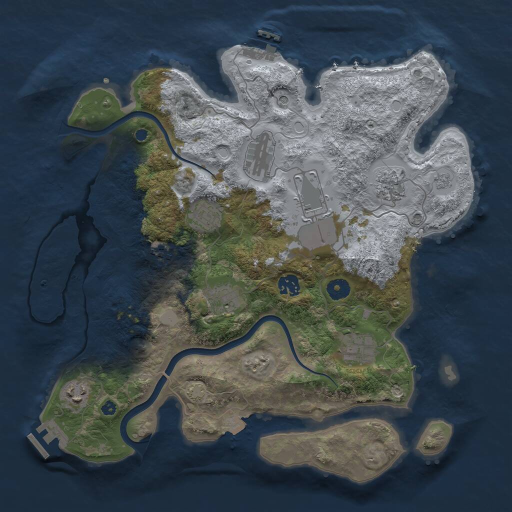 Rust Map: Procedural Map, Size: 3500, Seed: 428814, 15 Monuments