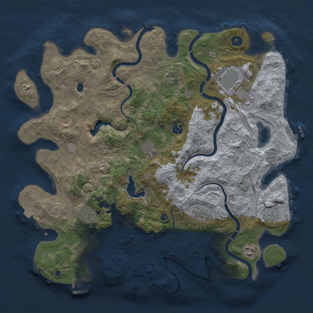 Rust Map: Procedural Map, Size: 4250, Seed: 400756862, 16 Monuments