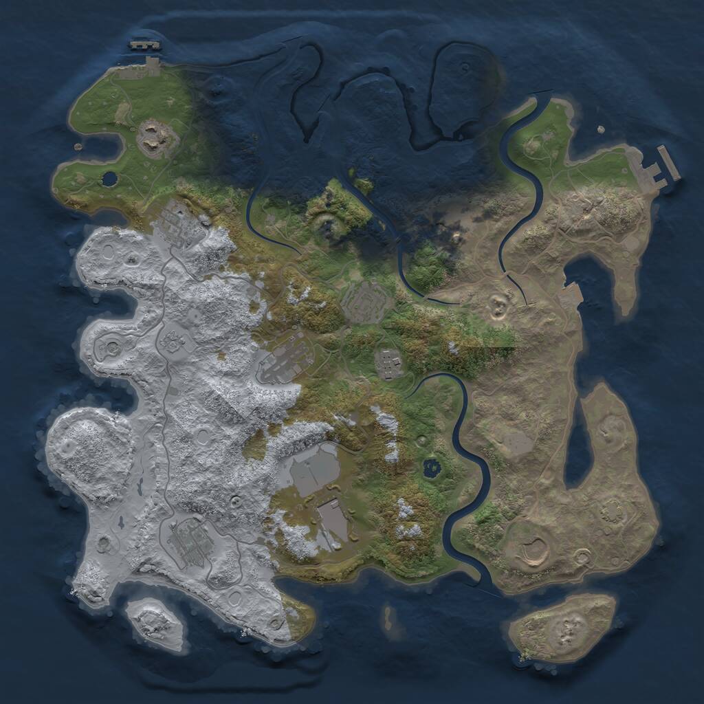Rust Map: Procedural Map, Size: 3750, Seed: 447689, 15 Monuments
