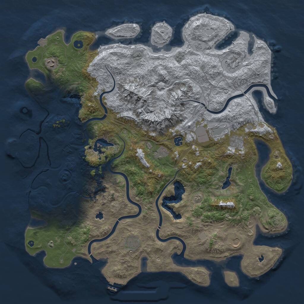 Rust Map: Procedural Map, Size: 5000, Seed: 1348997197, 15 Monuments