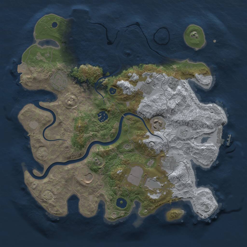 Rust Map: Procedural Map, Size: 3500, Seed: 51738432, 14 Monuments