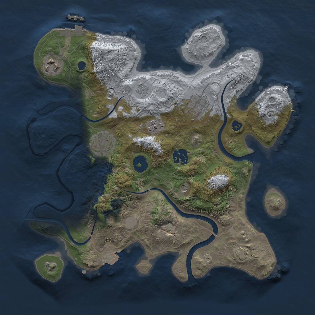 Rust Map: Procedural Map, Size: 3000, Seed: 1988193805, 10 Monuments