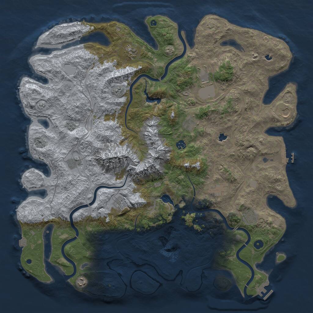 Rust Map: Procedural Map, Size: 5000, Seed: 131247, 17 Monuments