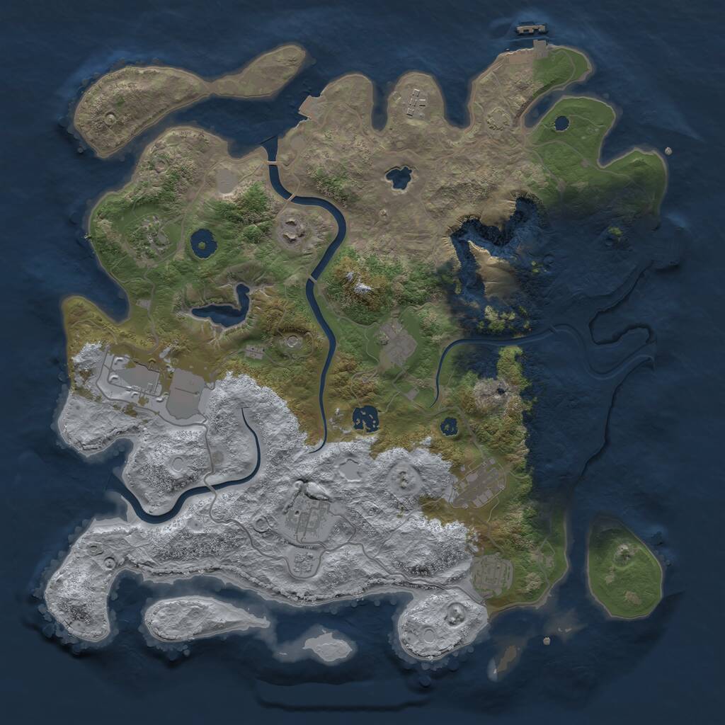 Rust Map: Procedural Map, Size: 4000, Seed: 19602310, 15 Monuments