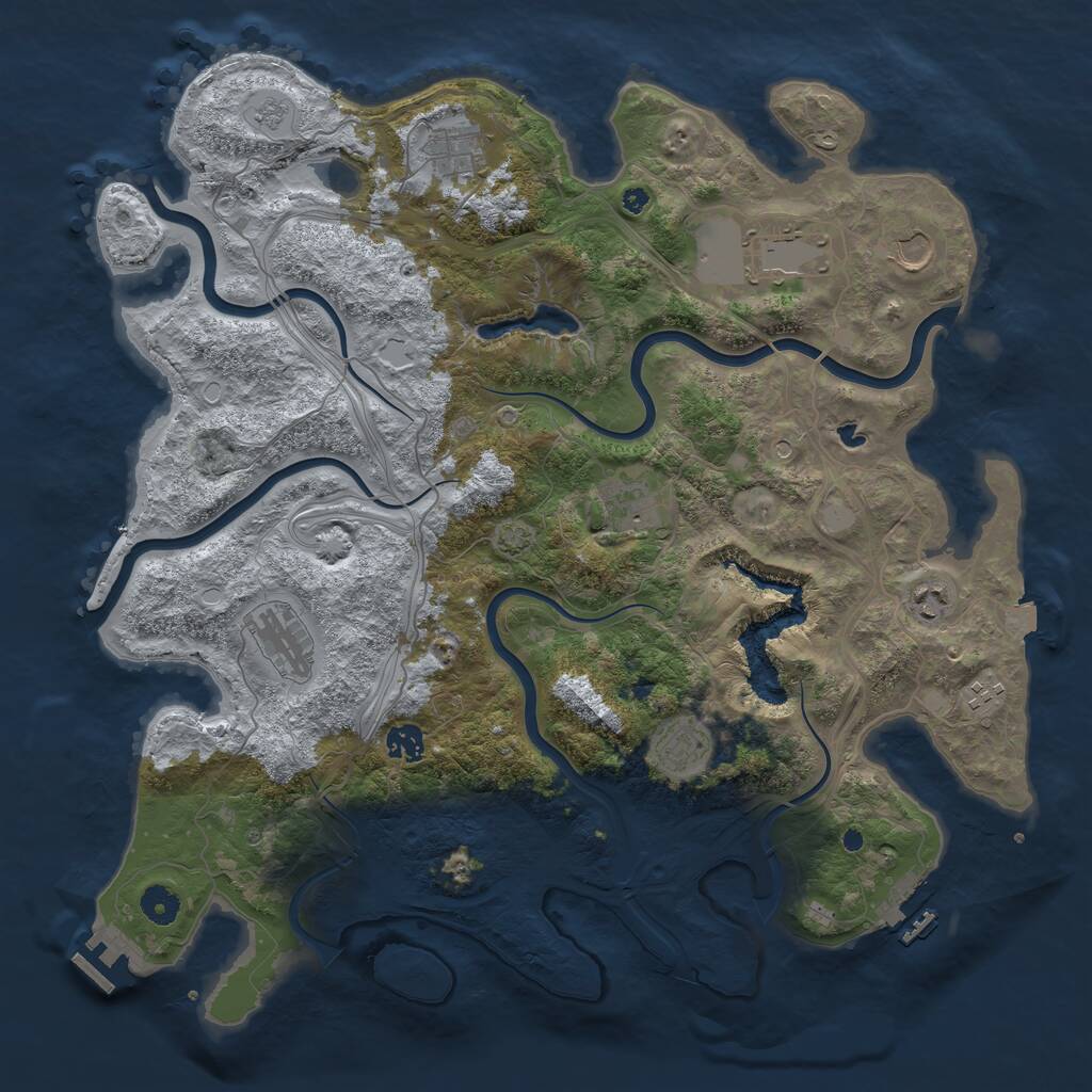 Rust Map: Procedural Map, Size: 4250, Seed: 857563, 15 Monuments