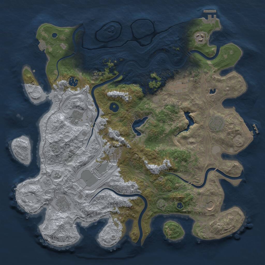 Rust Map: Procedural Map, Size: 4250, Seed: 890086801, 16 Monuments