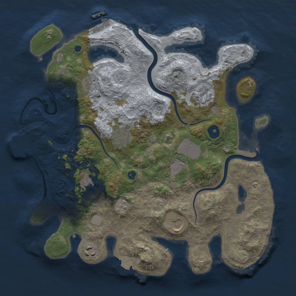 Rust Map: Procedural Map, Size: 3500, Seed: 144469462, 14 Monuments