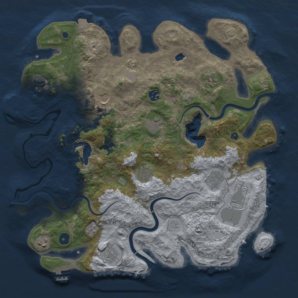 Rust Map: Procedural Map, Size: 4000, Seed: 986888977, 16 Monuments