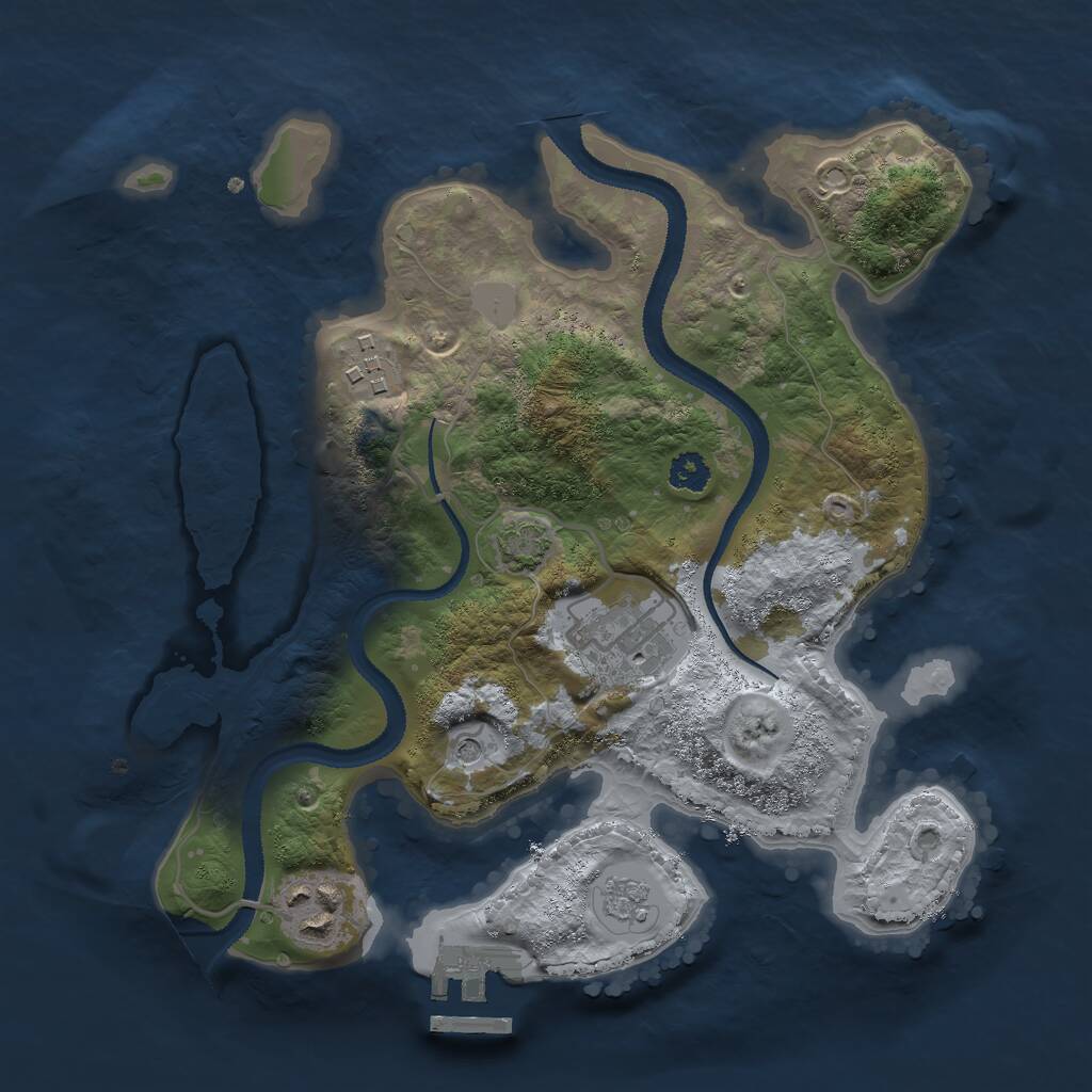 Rust Map: Procedural Map, Size: 2700, Seed: 1788690051, 8 Monuments