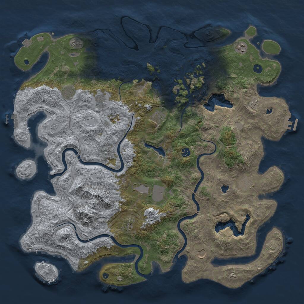Rust Map: Procedural Map, Size: 5000, Seed: 671789270, 16 Monuments