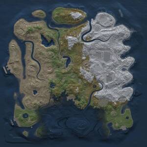 Thumbnail Rust Map: Procedural Map, Size: 4050, Seed: 1277165470, 15 Monuments