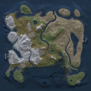 Thumbnail Rust Map: Procedural Map, Size: 3500, Seed: 91490289, 12 Monuments