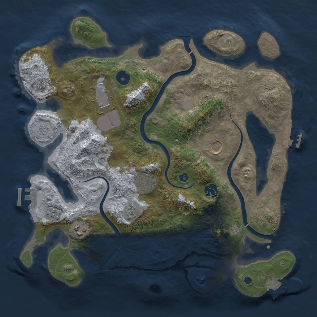 Rust Map: Procedural Map, Size: 3500, Seed: 91490289, 12 Monuments