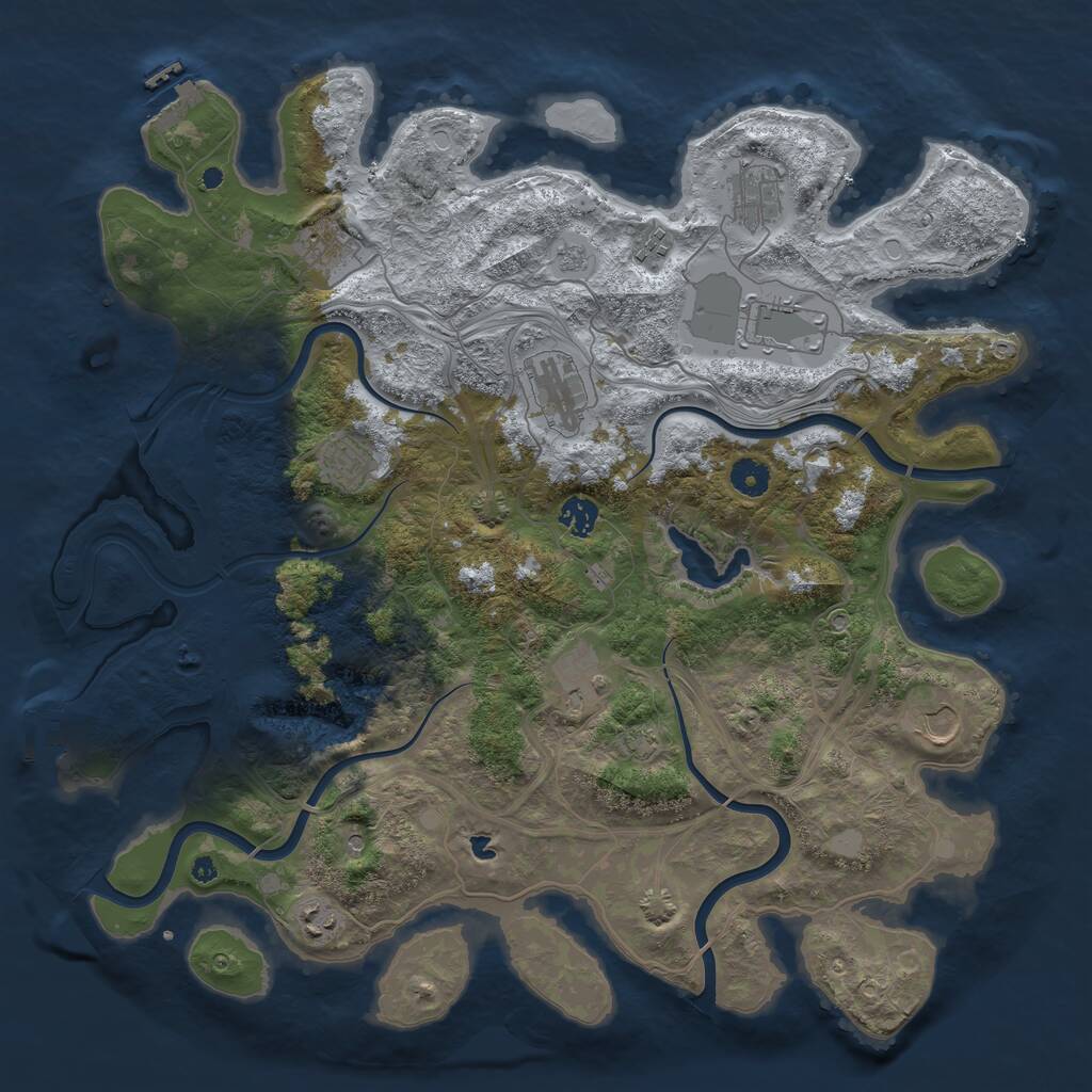 Rust Map: Procedural Map, Size: 4250, Seed: 172518, 16 Monuments