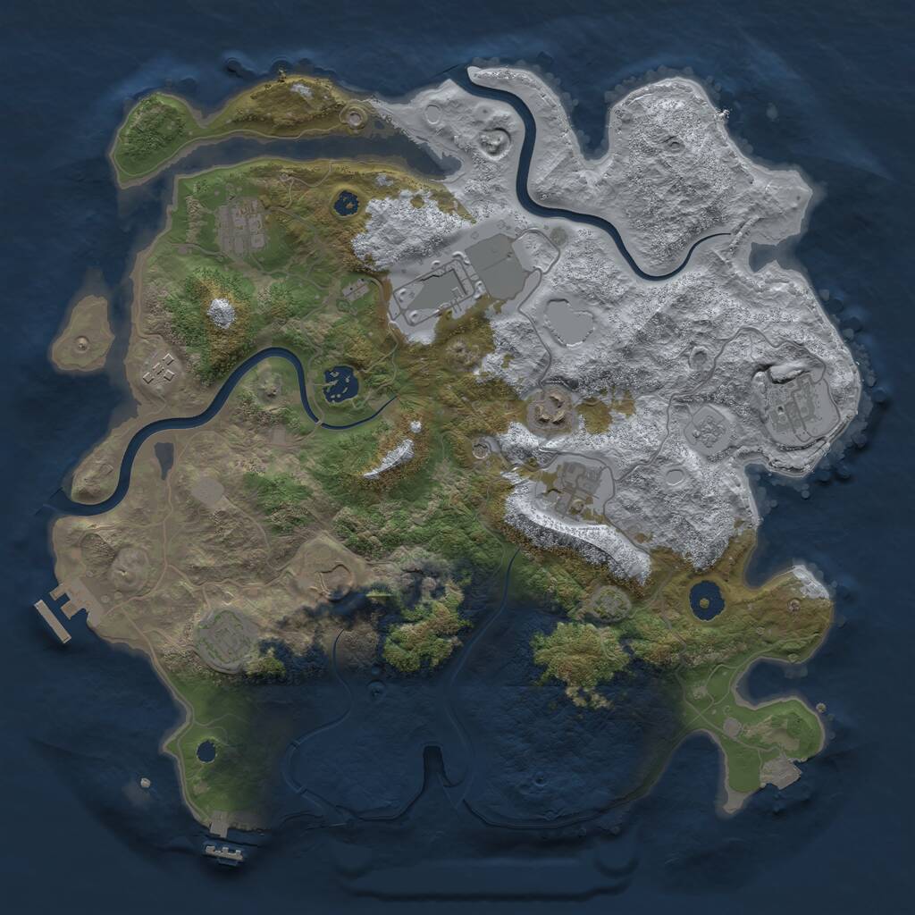 Rust Map: Procedural Map, Size: 3750, Seed: 1788609631, 15 Monuments