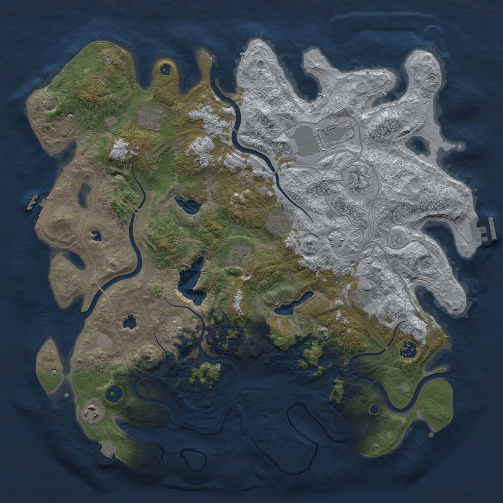 Rust Map: Procedural Map, Size: 4500, Seed: 350323639, 15 Monuments