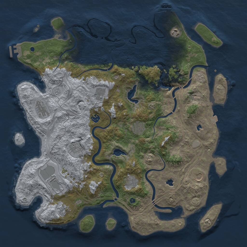Rust Map: Procedural Map, Size: 4500, Seed: 289362825, 17 Monuments