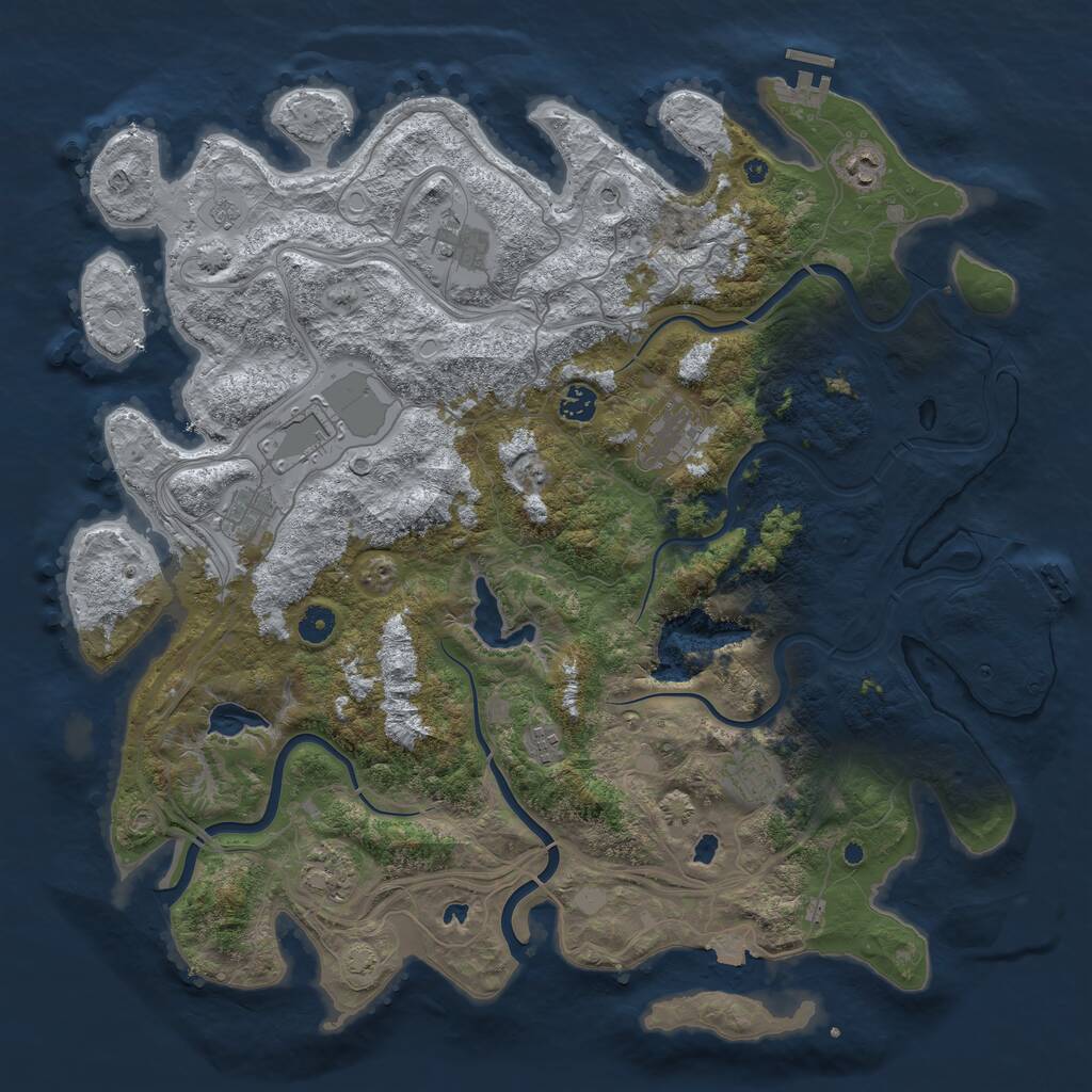 Rust Map: Procedural Map, Size: 4500, Seed: 199921640, 15 Monuments