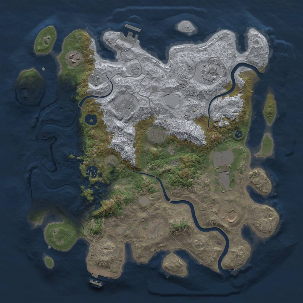 Rust Map: Procedural Map, Size: 3800, Seed: 1112451871, 15 Monuments