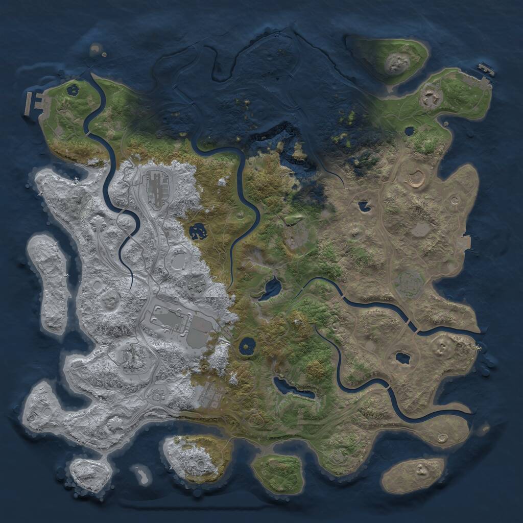 Rust Map: Procedural Map, Size: 4500, Seed: 1002418238, 16 Monuments
