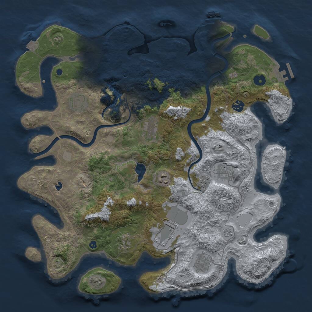 Rust Map: Procedural Map, Size: 4000, Seed: 1568496733, 15 Monuments