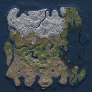 Thumbnail Rust Map: Procedural Map, Size: 4500, Seed: 1242153923, 17 Monuments