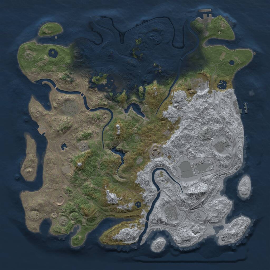 Rust Map: Procedural Map, Size: 4300, Seed: 20000, 16 Monuments