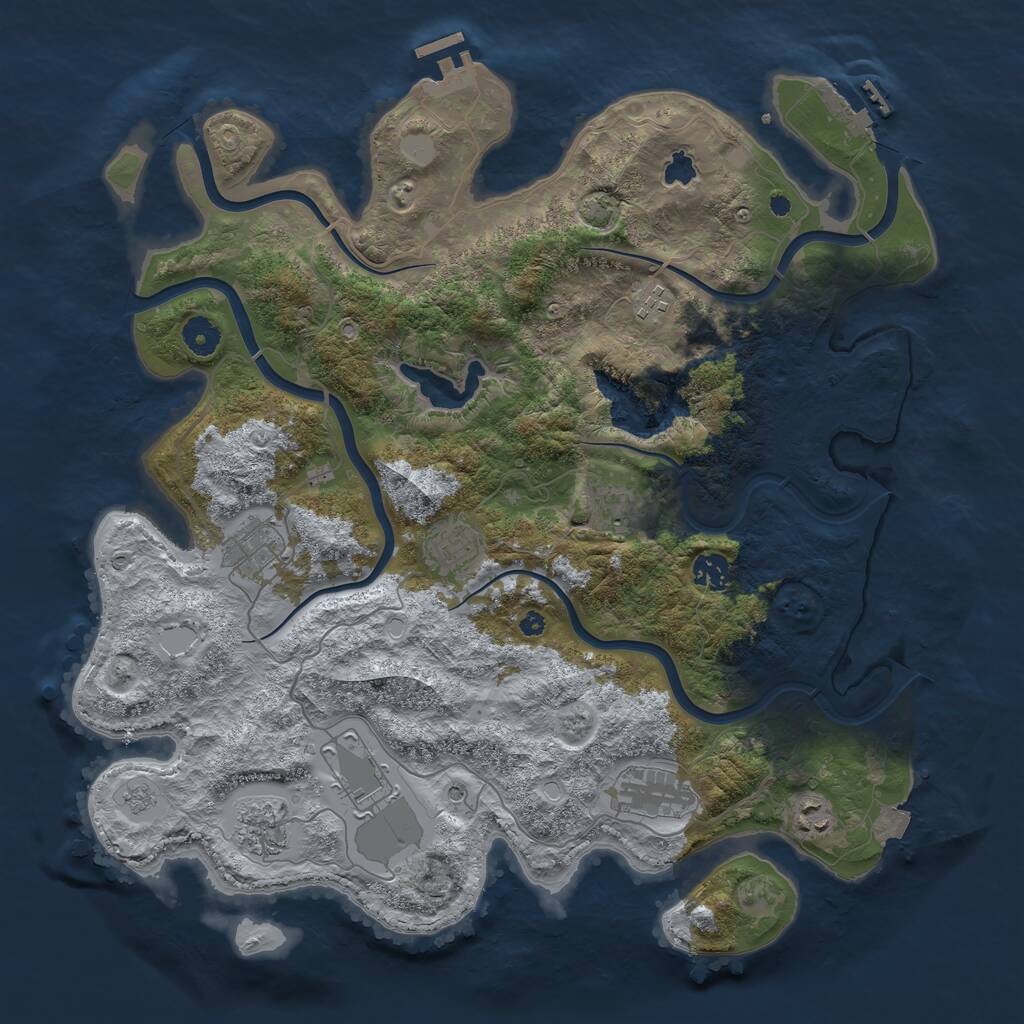 Rust Map: Procedural Map, Size: 4100, Seed: 1198149280, 15 Monuments