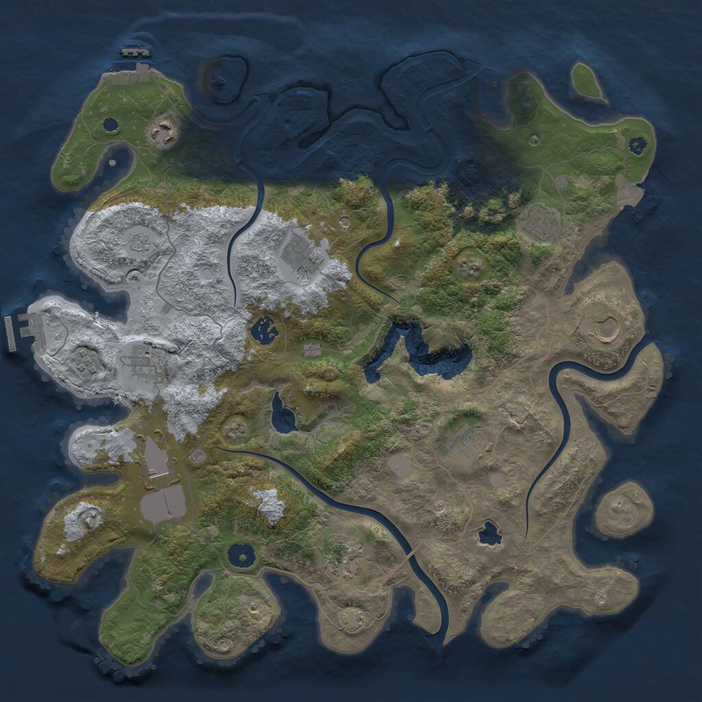 Rust Map: Procedural Map, Size: 4000, Seed: 1288932163, 16 Monuments