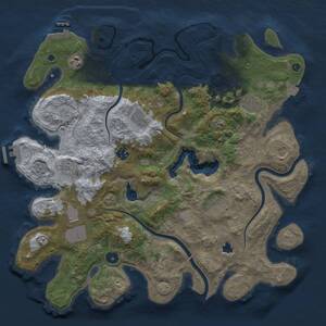 Thumbnail Rust Map: Procedural Map, Size: 4000, Seed: 1288932163, 18 Monuments