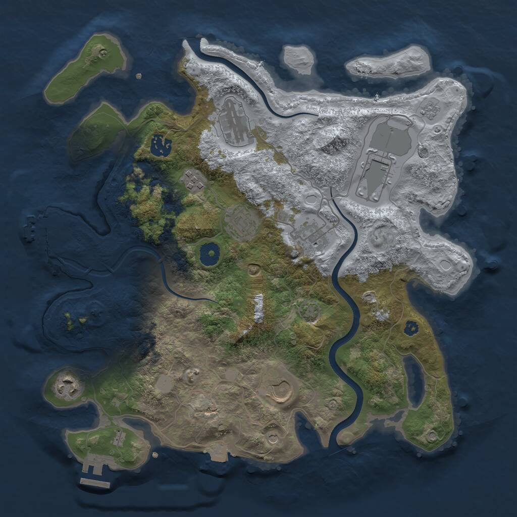 Rust Map: Procedural Map, Size: 3500, Seed: 265612758, 14 Monuments