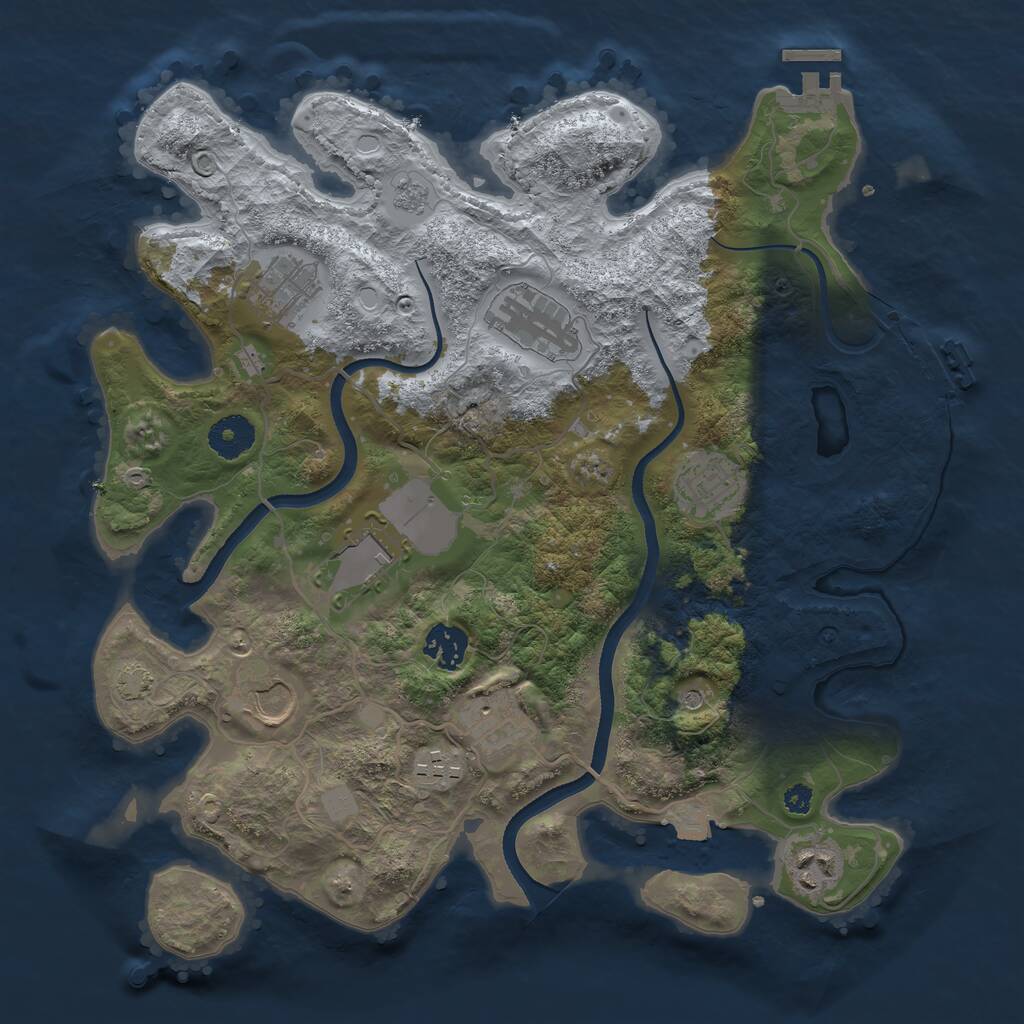 Rust Map: Procedural Map, Size: 3500, Seed: 720825, 15 Monuments