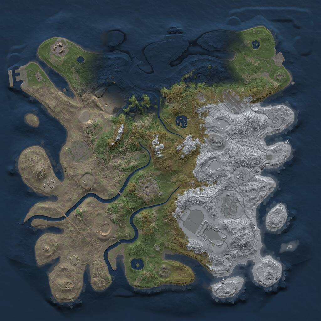 Rust Map: Procedural Map, Size: 3800, Seed: 967340878, 15 Monuments