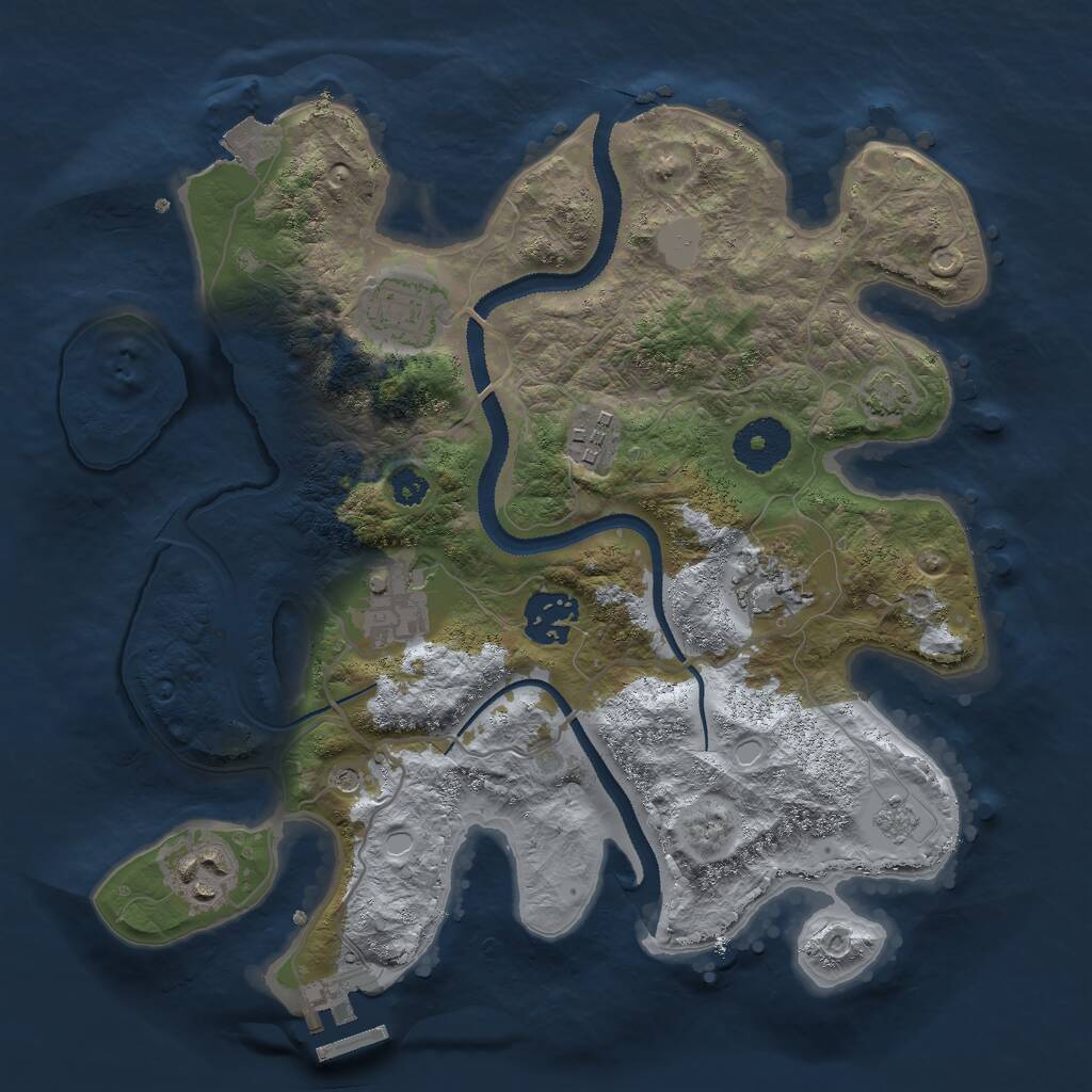 Rust Map: Procedural Map, Size: 3000, Seed: 20010211, 11 Monuments