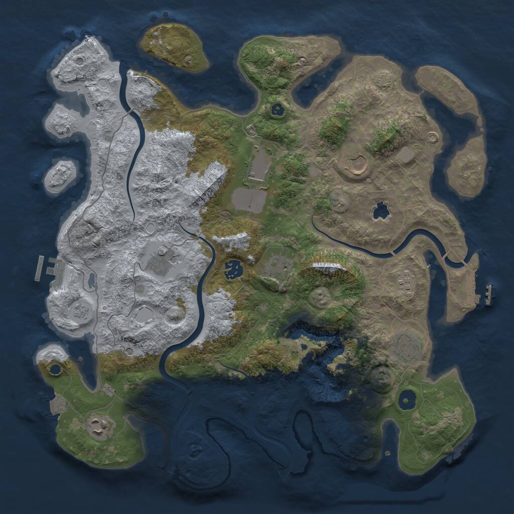 Rust Map: Procedural Map, Size: 4000, Seed: 1587303729, 14 Monuments