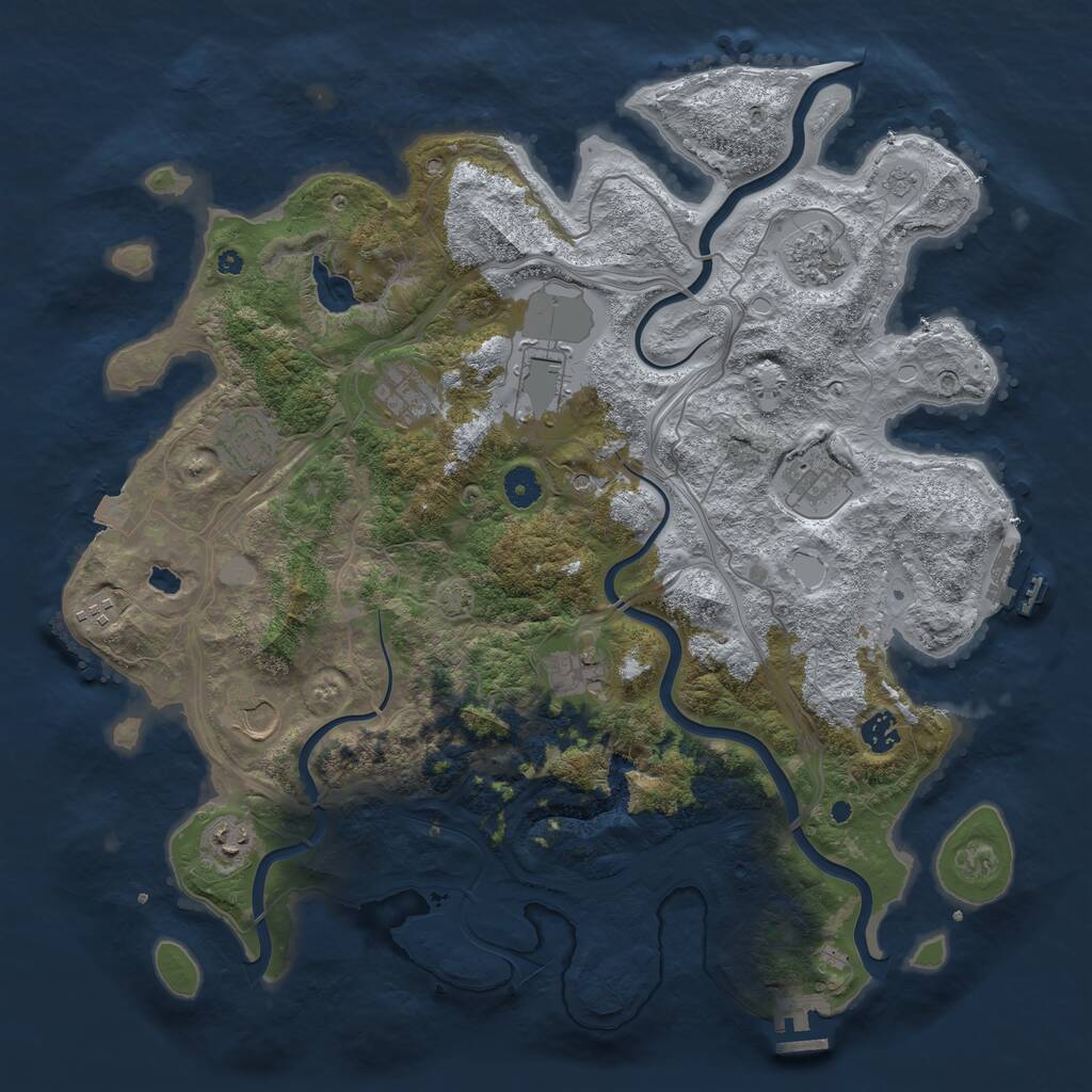 Rust Map: Procedural Map, Size: 4250, Seed: 530948785, 16 Monuments