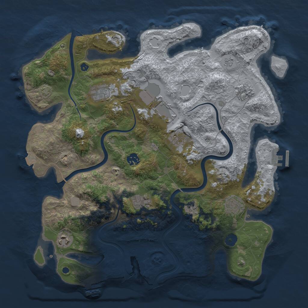 Rust Map: Procedural Map, Size: 3800, Seed: 199204412, 15 Monuments