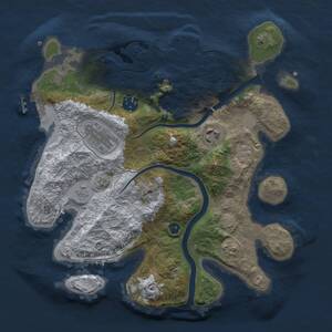 Thumbnail Rust Map: Procedural Map, Size: 3000, Seed: 2123462043, 10 Monuments