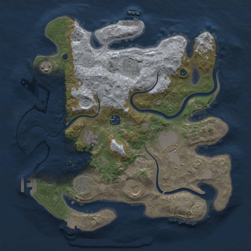 Rust Map: Procedural Map, Size: 3500, Seed: 19491947, 14 Monuments