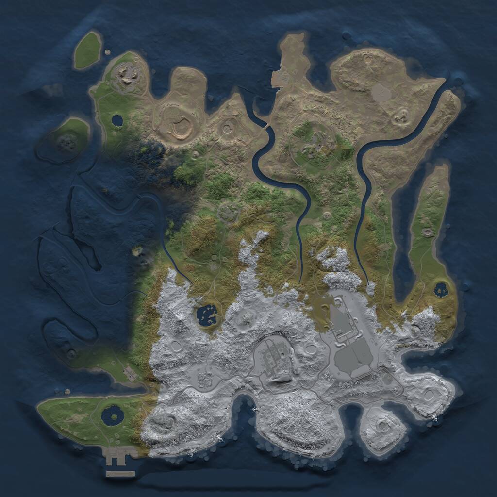 Rust Map: Procedural Map, Size: 3500, Seed: 170194236, 11 Monuments